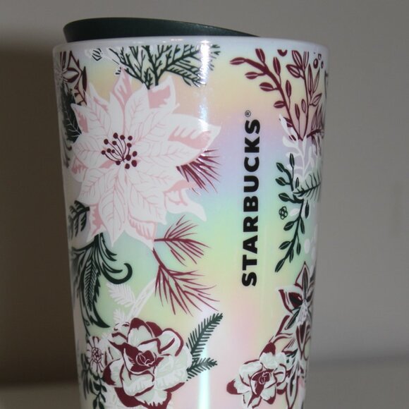 Starbucks 2022 Holiday Pink Enchanted Forest Ceramic Tumbler 12oz Limited - Picture 1 of 6